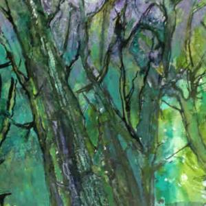 Moyra Byford Enchanted Forest Watercolour Ink Collage 
