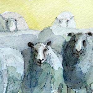 Ruth McCabe. Who are ewe looking at Watercolour.